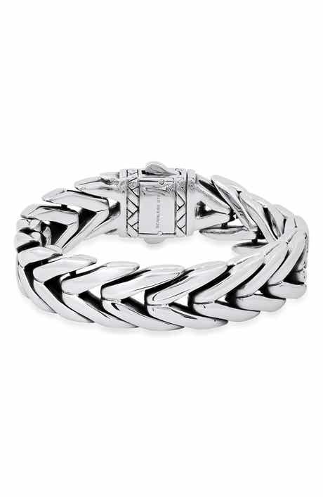 HMY JEWELRY Heavy Oxidized Stainless Steel Chain Bracelet