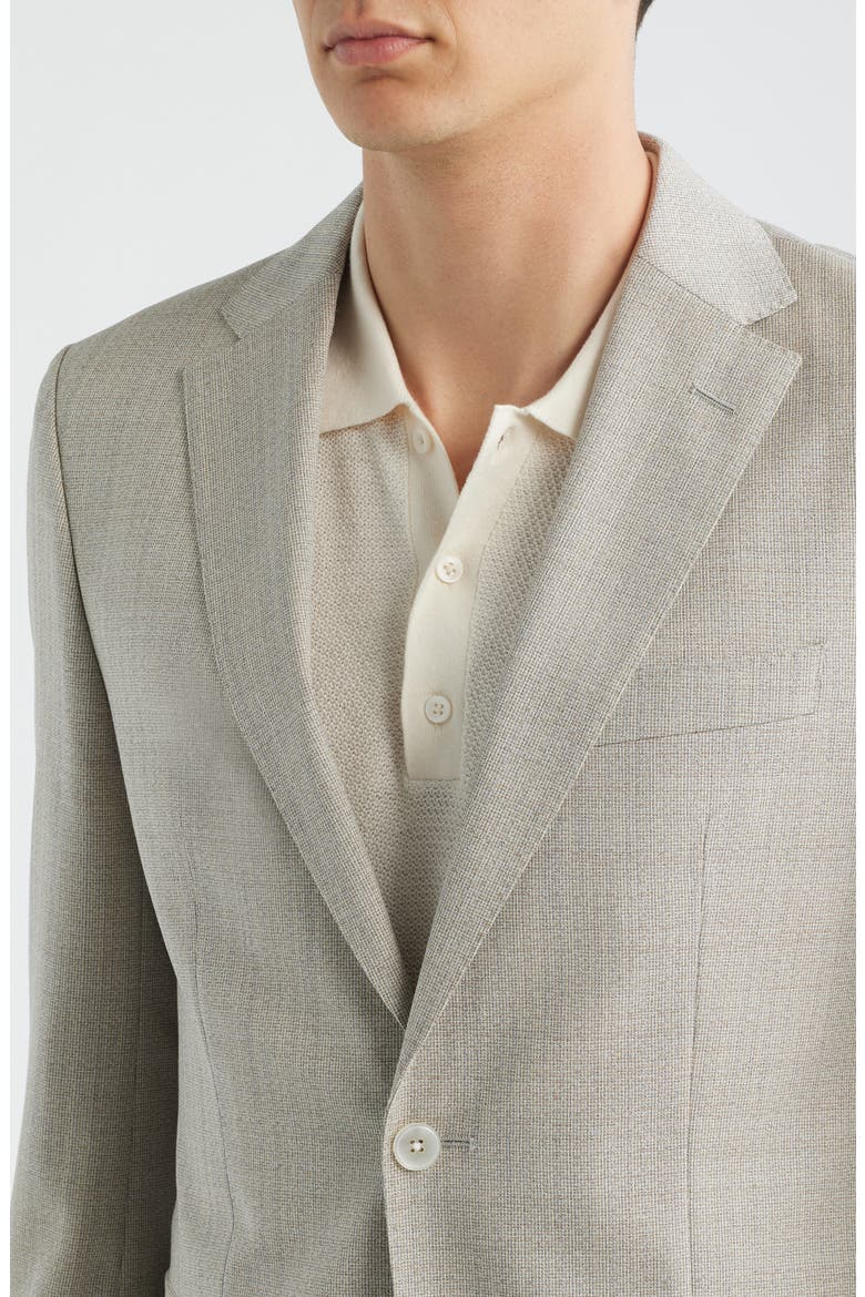Hutson Slim Fit Tan Mélange Virgin Wool Sport Coat, Alternate, color, OPEN WHITE