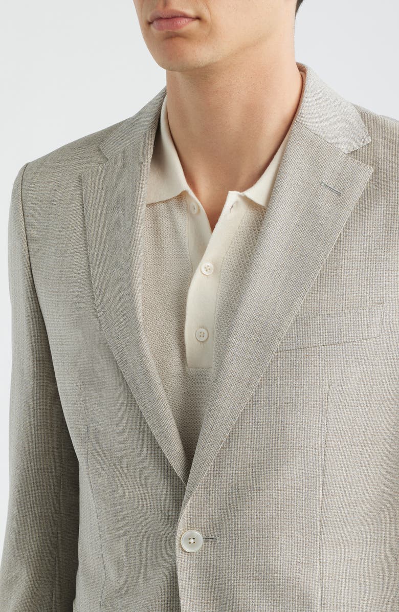 BOSS Hutson Slim Fit Tan Mélange Virgin Wool Sport Coat, Alternate, color, Open White