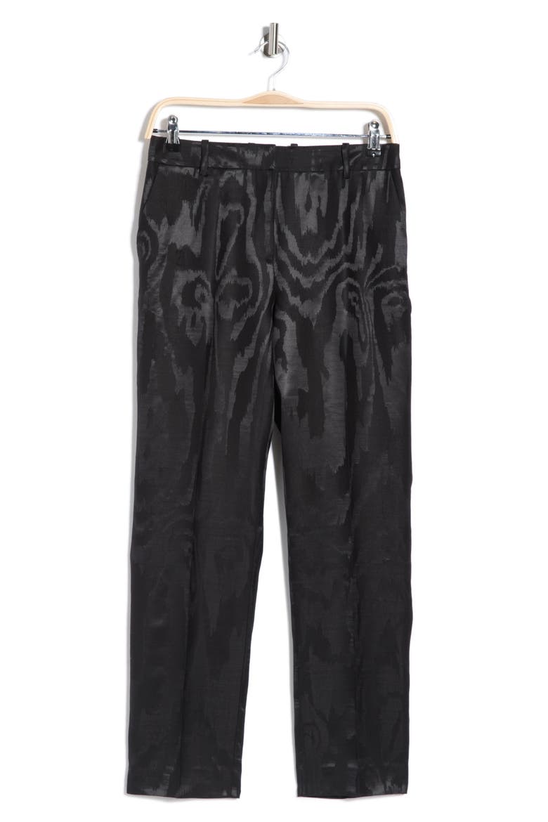 Clinton Wool & Silk Ankle Pants, Alternate, color, BLACK