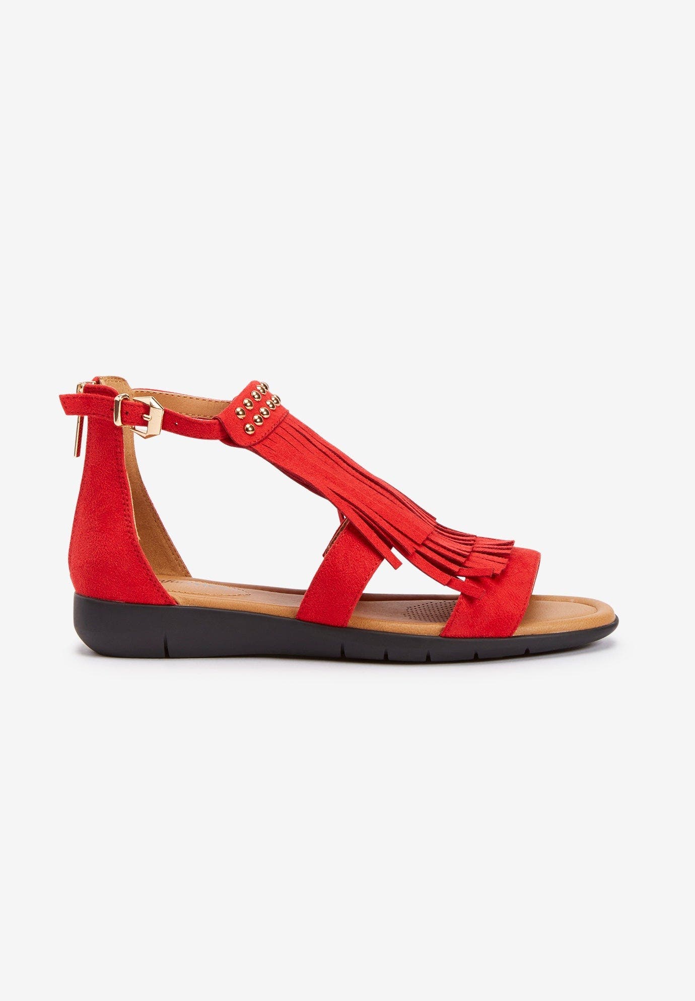 The Carmella Sandal, Alternate, color, RED
