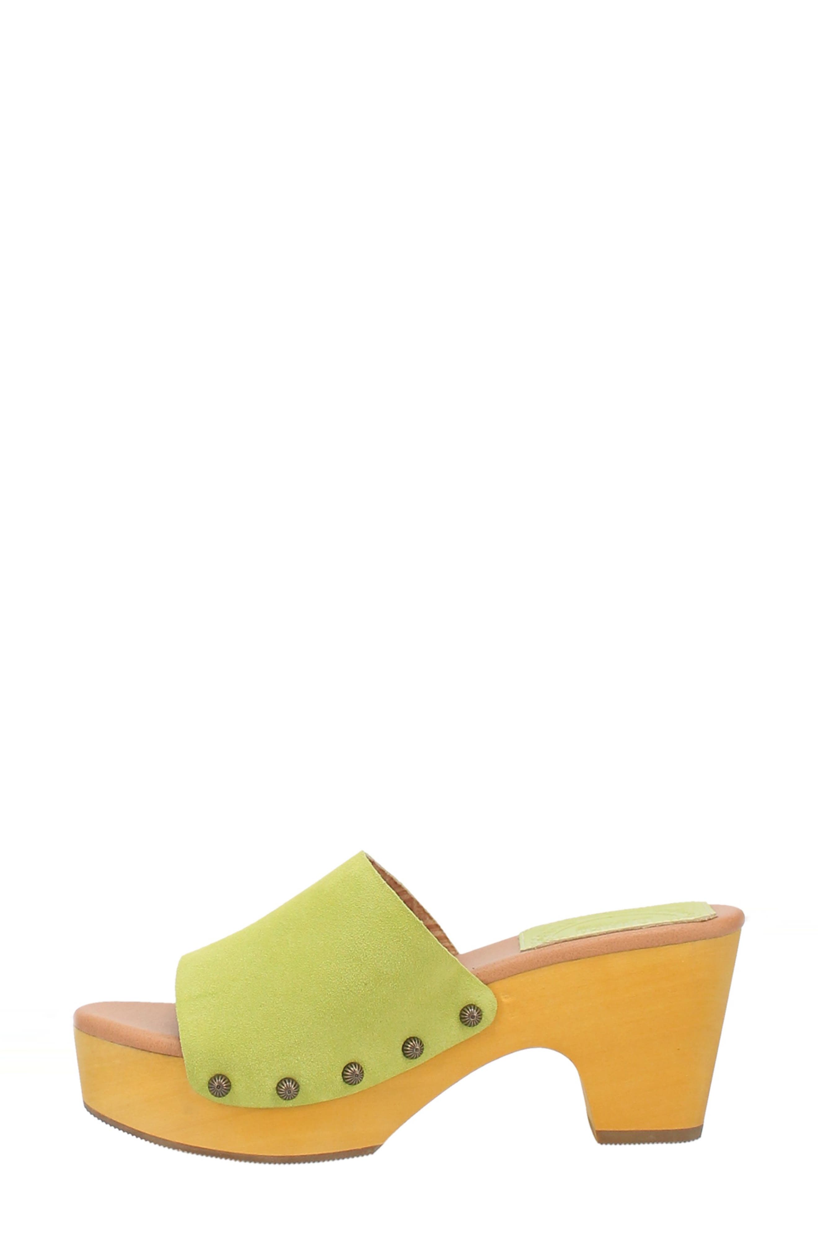 Beechwood Platform Side Sandal, Alternate, color, LIME