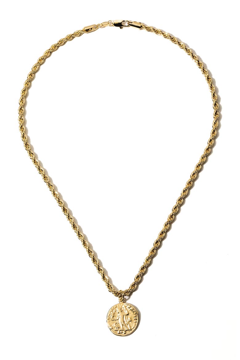 The Corda Coin Pendant Necklace, Alternate, color, GOLD