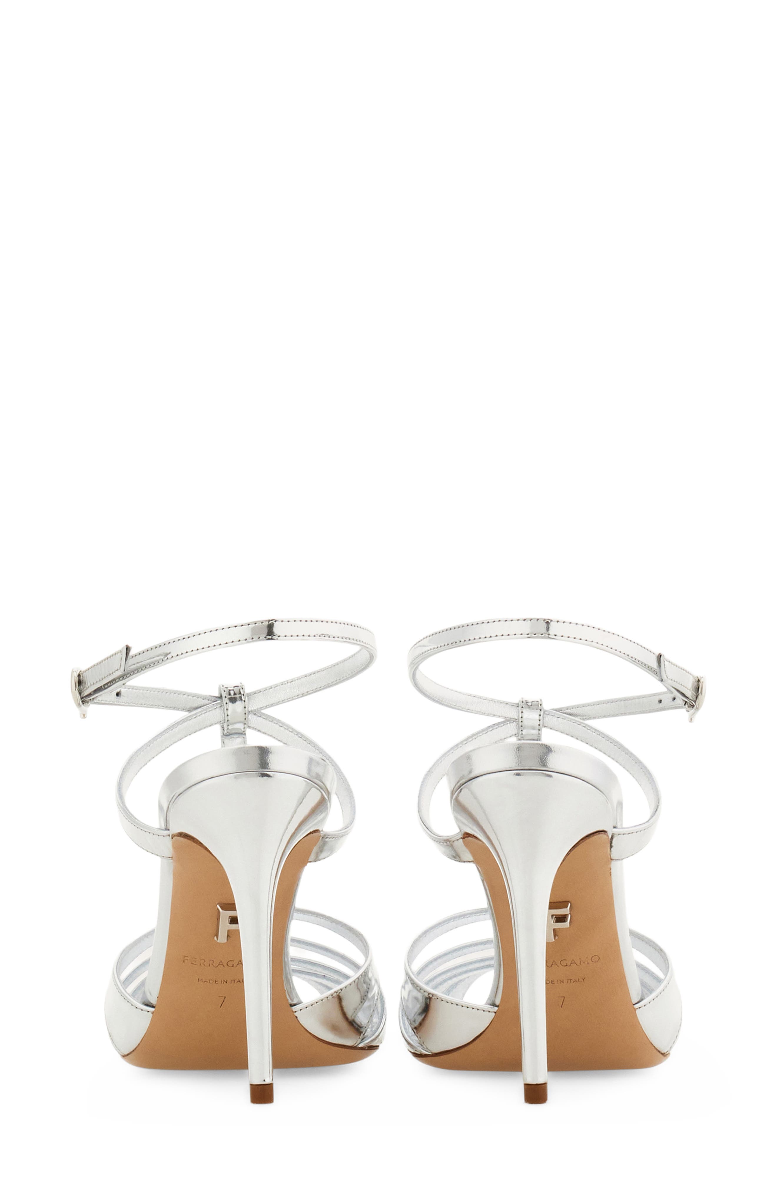 Lipa Crystal Ankle Strap Pump, Alternate, color, ARGENTO 8 ARGENTO