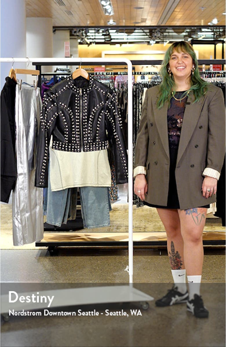 Studded Faux Leather Moto Jacket, sales video thumbnail