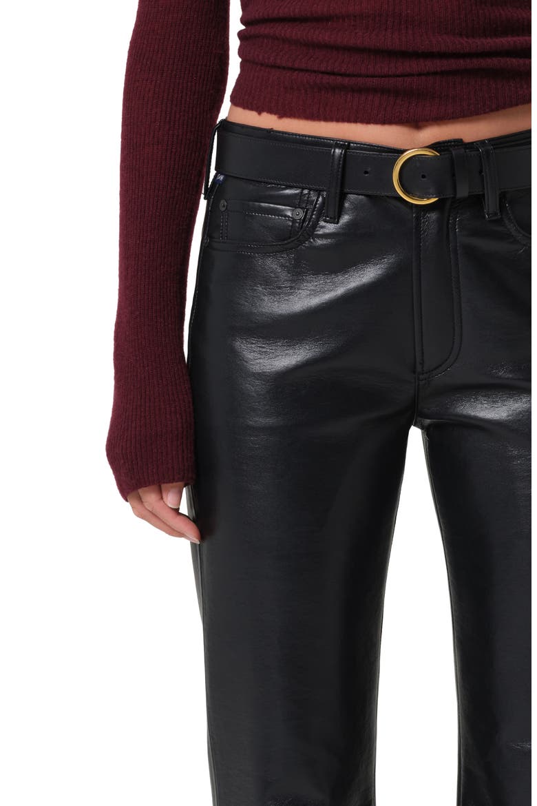 Genova Coated Low Rise Bootcut Jeans, Alternate, color, BLACK