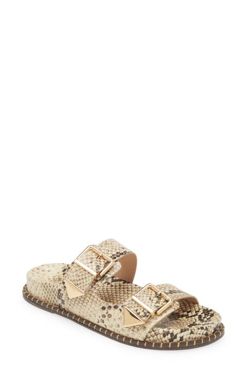 Elana Snakeskin Print Slide Sandal (Women)