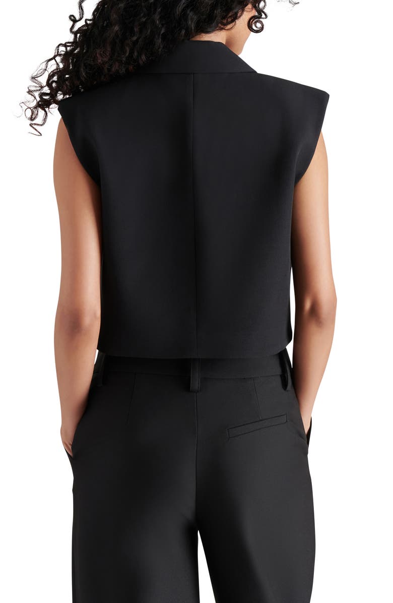 Steve Madden Amour Padded Shoulder Crop Vest, Alternate, color,