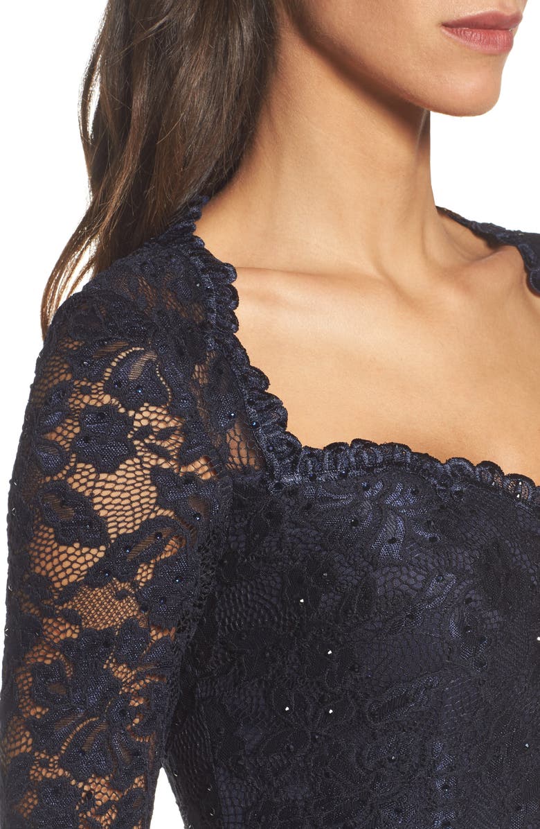 La Femme Lace Cocktail Dress, Alternate, color,