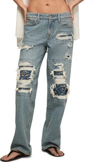 Lucky Brand Lucky Legend Ripped & Repaired Baggy Jeans