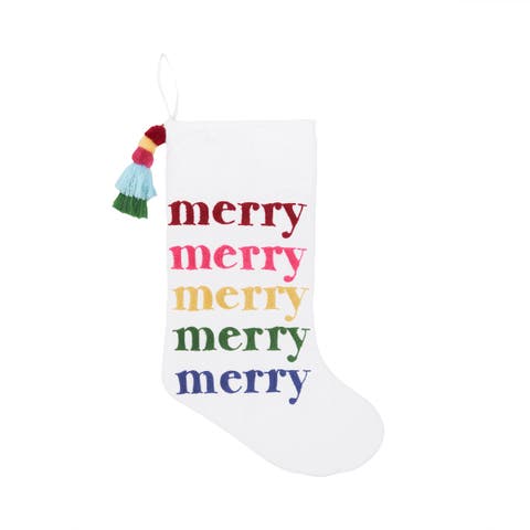 Colorful Merry Hanging Christmas Stocking 20"