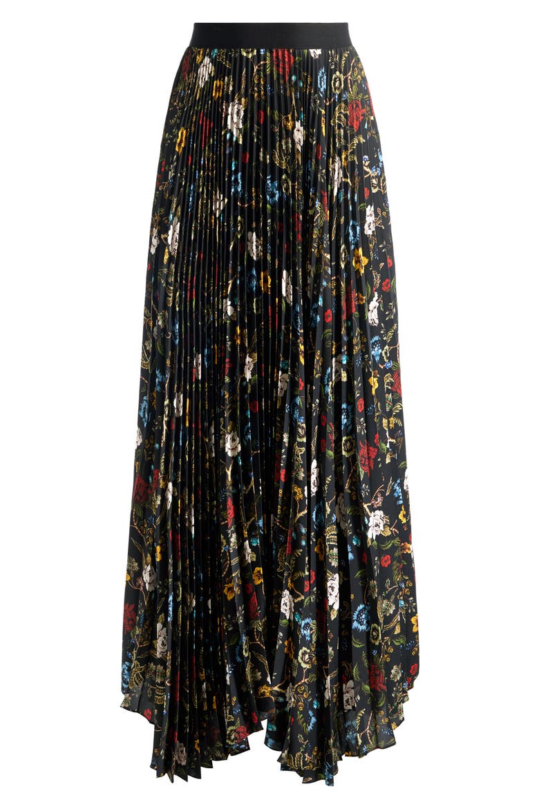 Katz Pleated Maxi Skirt, Alternate, color, TAPESTRY TRAILS/ BLACK