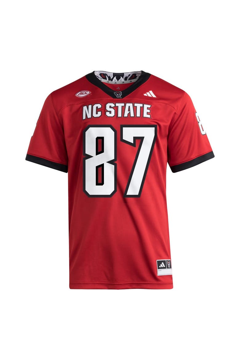 Men's adidas #87 Red NC State Wolfpack Premier Jersey, Alternate, color, Red