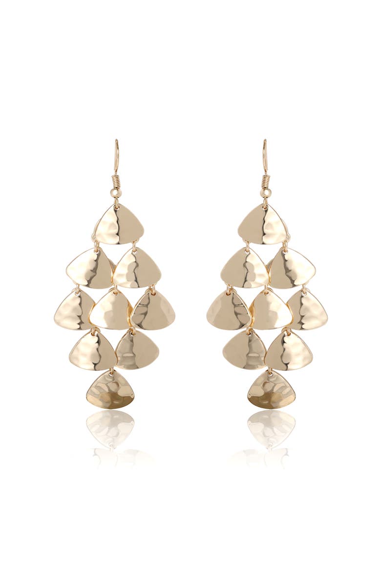 BCBGeneration Layered Triangle Drop Earrings, Main, color, Gold