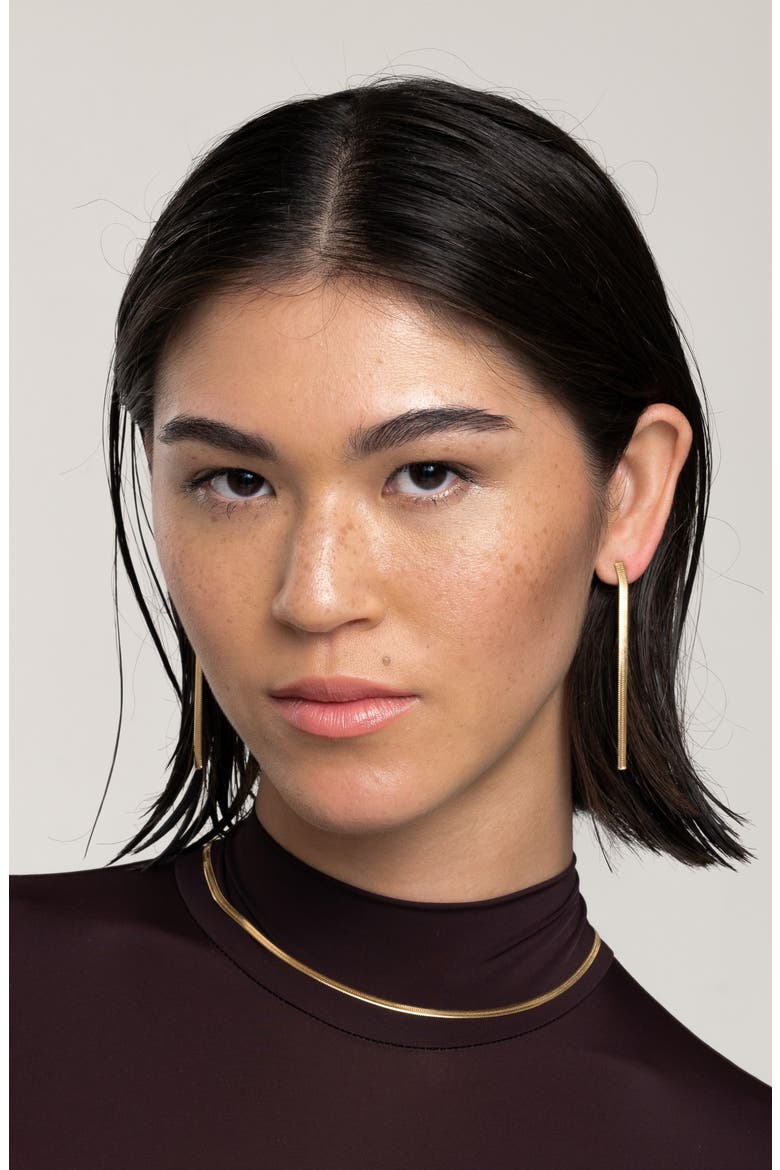 Snake Chain Drop Earrings, Alternate, color, GOLD