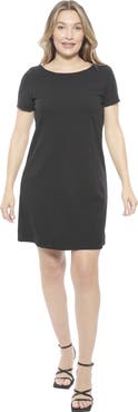 24seven Comfort Apparel Womens Short Sleeve Round Neck Mini Shift Dress