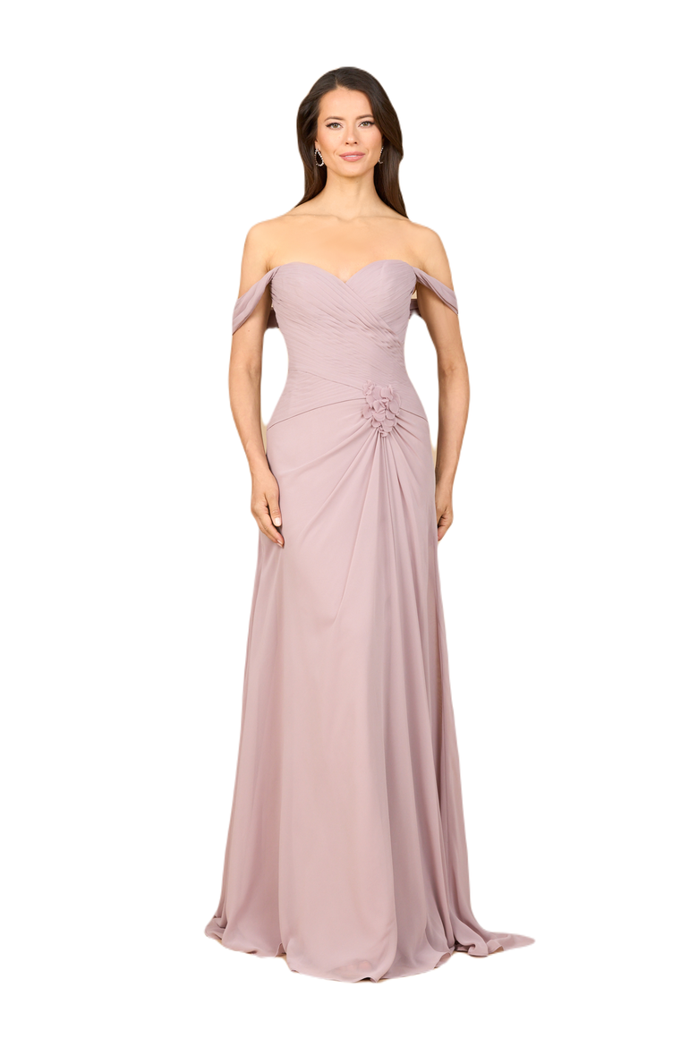 Off Shoulder Chiffon Dress, Main, color, Dusty Rose