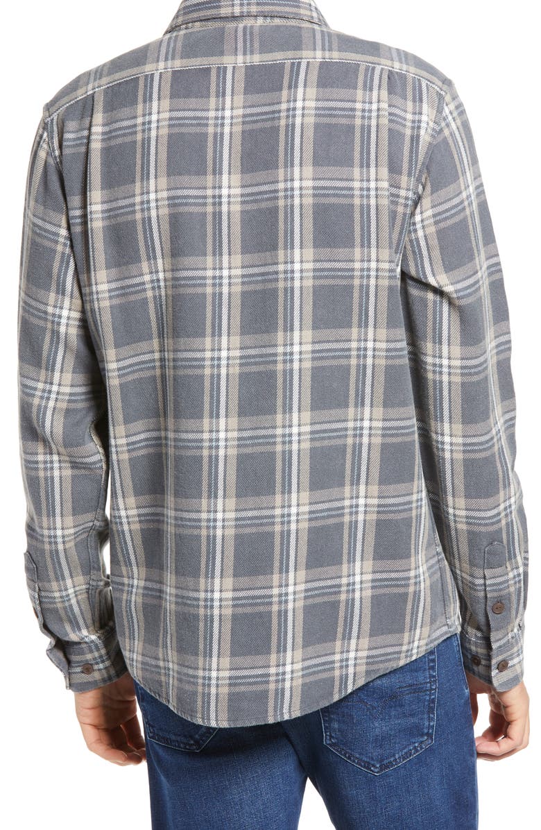 The Normal Brand Mountain Regular Fit Flannel Button-Up Shirt, Alternate, color, Grey Plaid