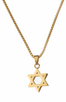 Men's Star of David Titanium Pendant Necklace