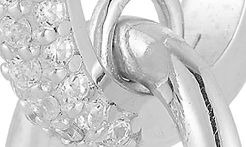 Chloe & Madison Chloe And Madison Cz Link Drop Earrings In Silver