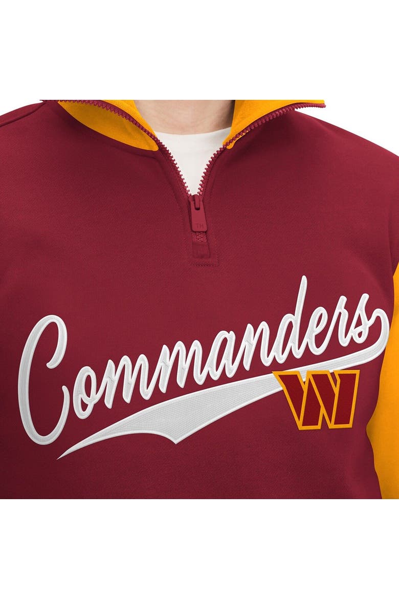 Men's Tommy Hilfiger Burgundy/Gold Washington Commanders Aiden Quarter-Zip Sweatshirt, Alternate, color, Burgundy