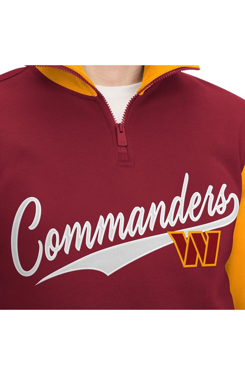 Tommy Hilfiger Men's Tommy Hilfiger Burgundy/Gold Washington Commanders Aiden Quarter-Zip Sweatshirt, Alternate, color, Burgundy