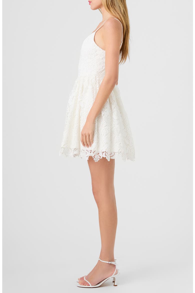 Structured Lace Minidress, Alternate, color, SUMMER WHITE