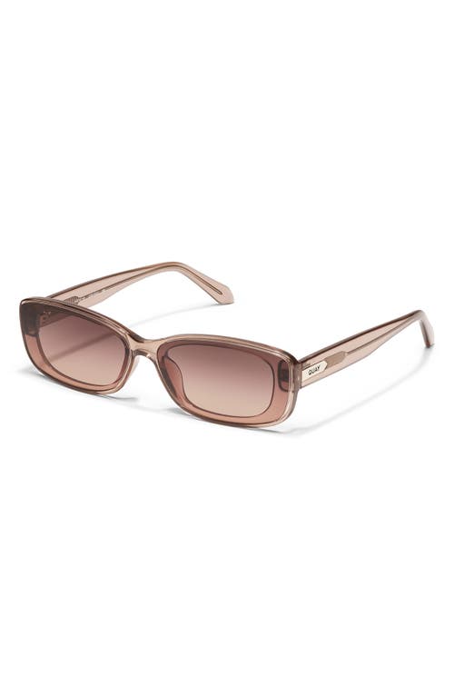 Quay Vibe Check 35mm Gradient Small Square Sunglasses In Doe/brown Fawn