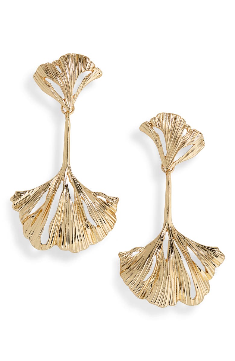 Nordstrom Ginkgo Leaf Drop Earrings, Main, color, 