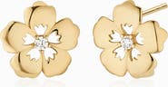 Oradina 14K Yellow Gold Sakura Studs