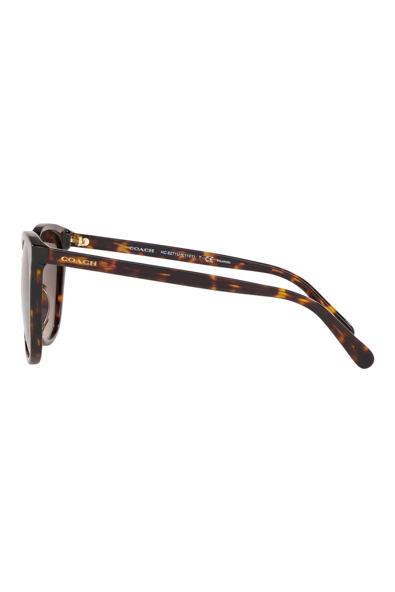 57mm Gradient Polarized Round Sunglasses, Alternate, color, DARK TORT
