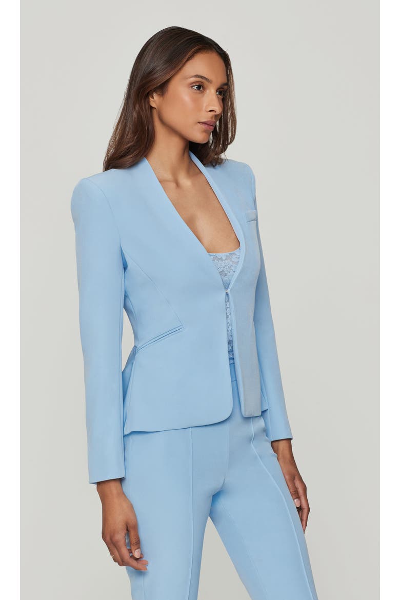 Sebas Peplum Crepe Jacket, Alternate, color, Light Blue