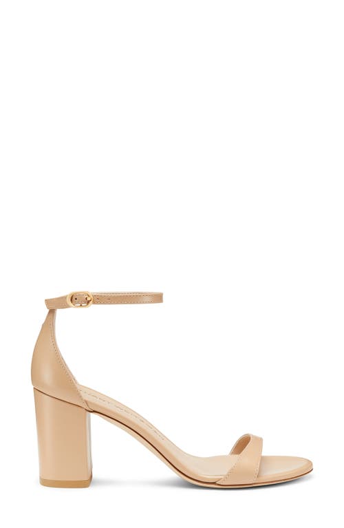 Stuart Weitzman Nudist Block 75 Sandal In Adobe