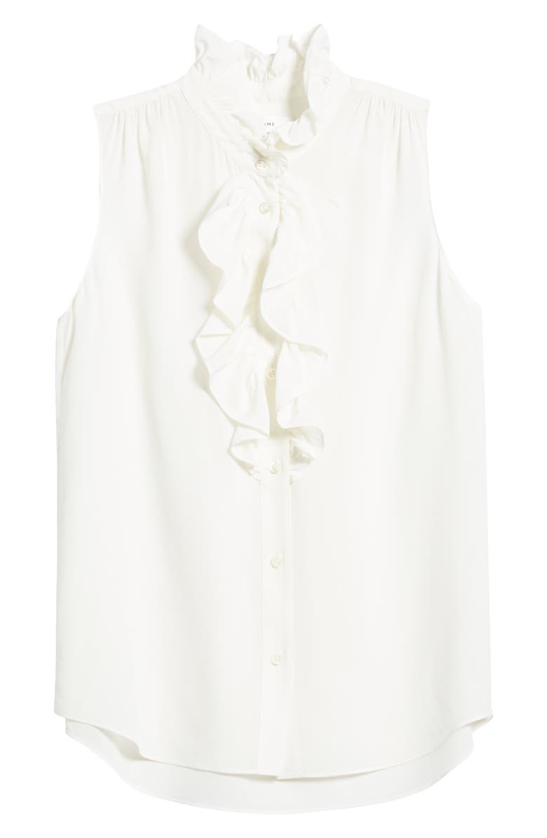 FRAME Ruffle Sleeveless Silk Top, Alternate, color,
