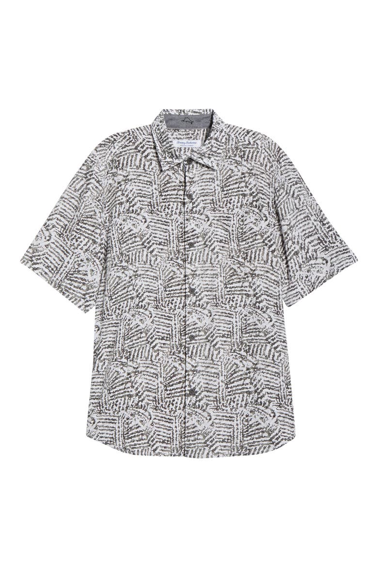 Veracruz Cay Sands Island Echo Short Sleeve Button-Up Shirt, Alternate, color, SILVER SKY