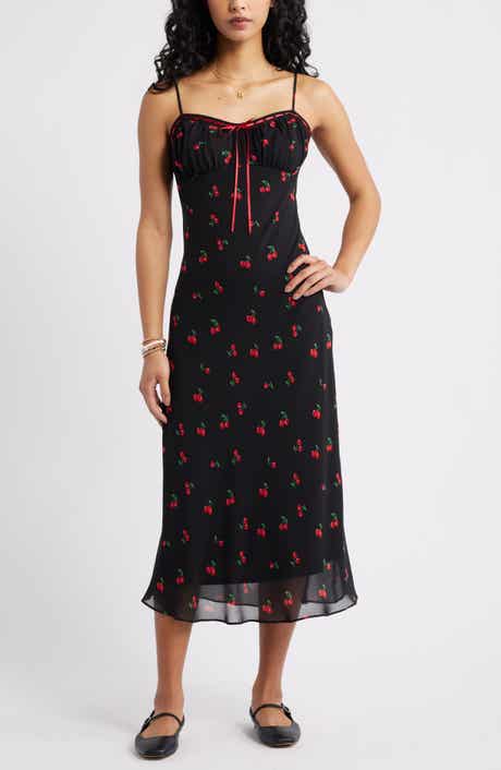 BP. Tie Front Chiffon Midi Dress