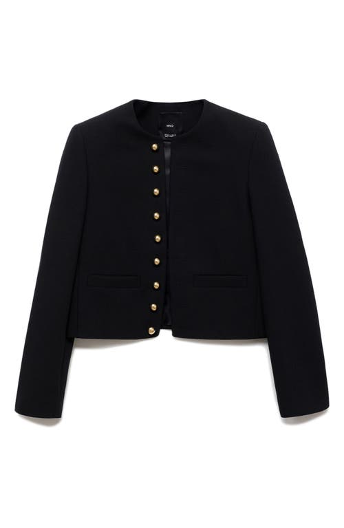 Mango Grace Crop Jacket In Green