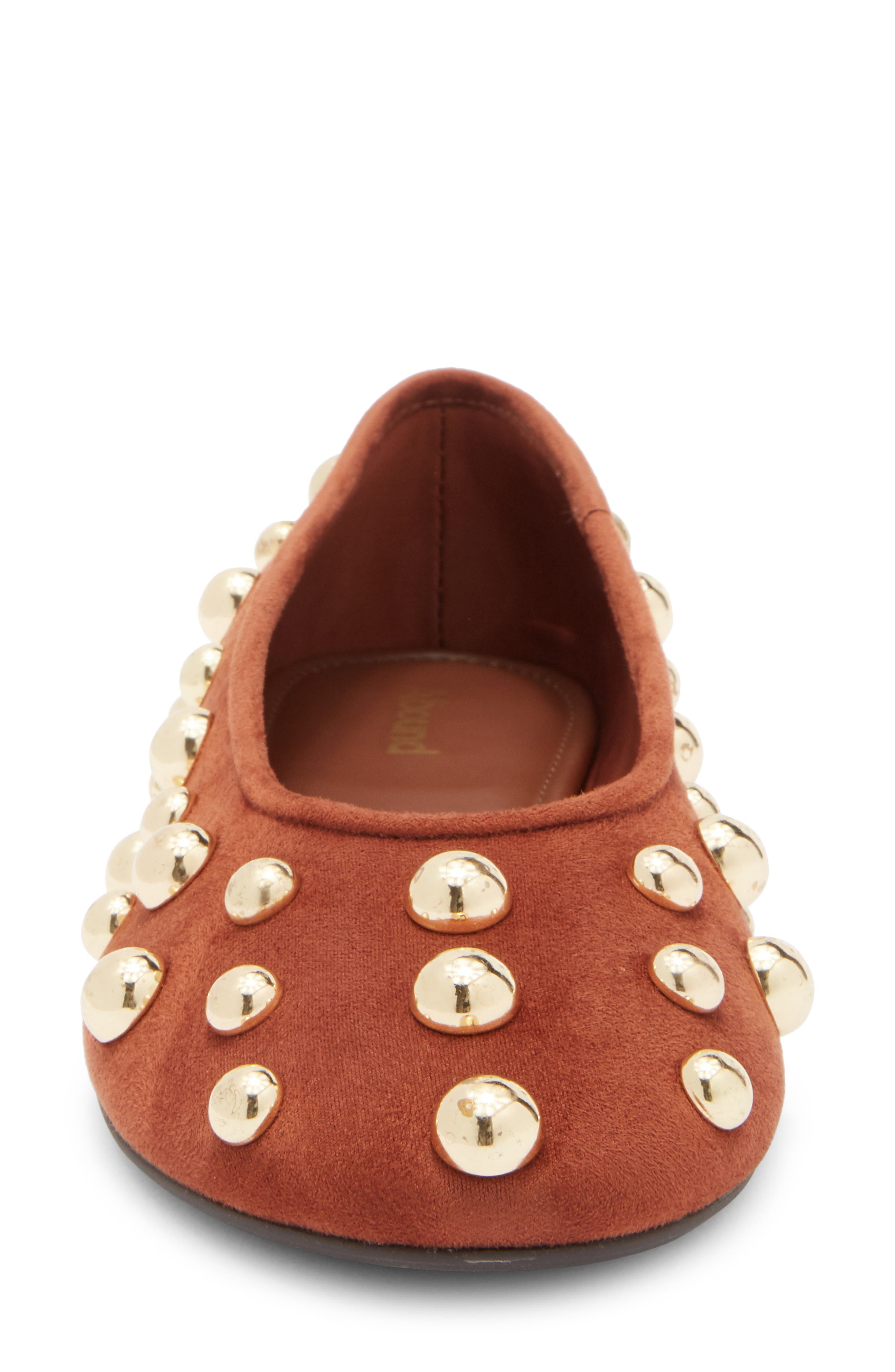 Susie Studded Flat, Alternate, color, TAN NUTMEG