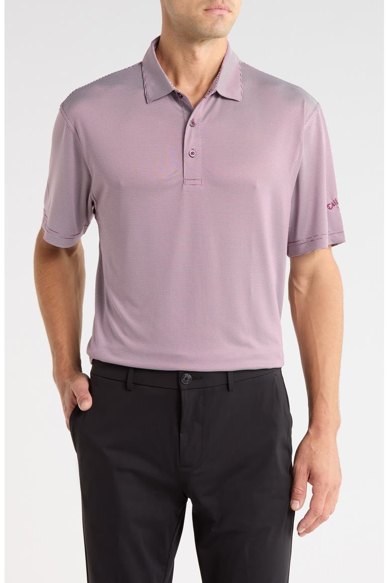 Fine Line Stripe Polo, Main, color, ITALIAN PLUM