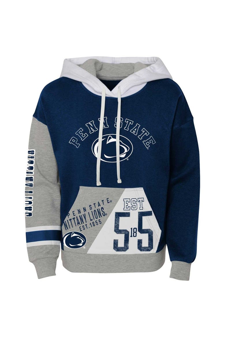 Girls Youth Navy Penn State Nittany Lions True Fan Soft Fleece Pullover Hoodie, Alternate, color, Navy