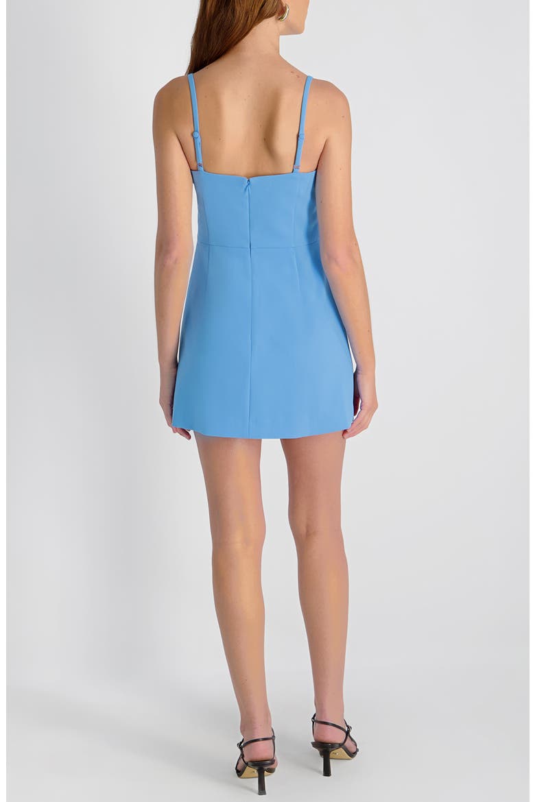 french connection whisper sleeveless asymmetric hem mini dress Whisper Scoop Neck Envelope Mini Dress in Pool Blue
