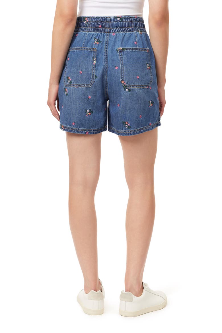 Embroidered Pull-On Denim Shorts, Alternate, color, PIPPA BLOSSOM