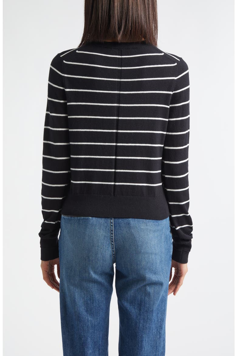 Thibeaut Stripe Cotton & Cashmere Cardigan, Alternate, color, BLACKLEAD