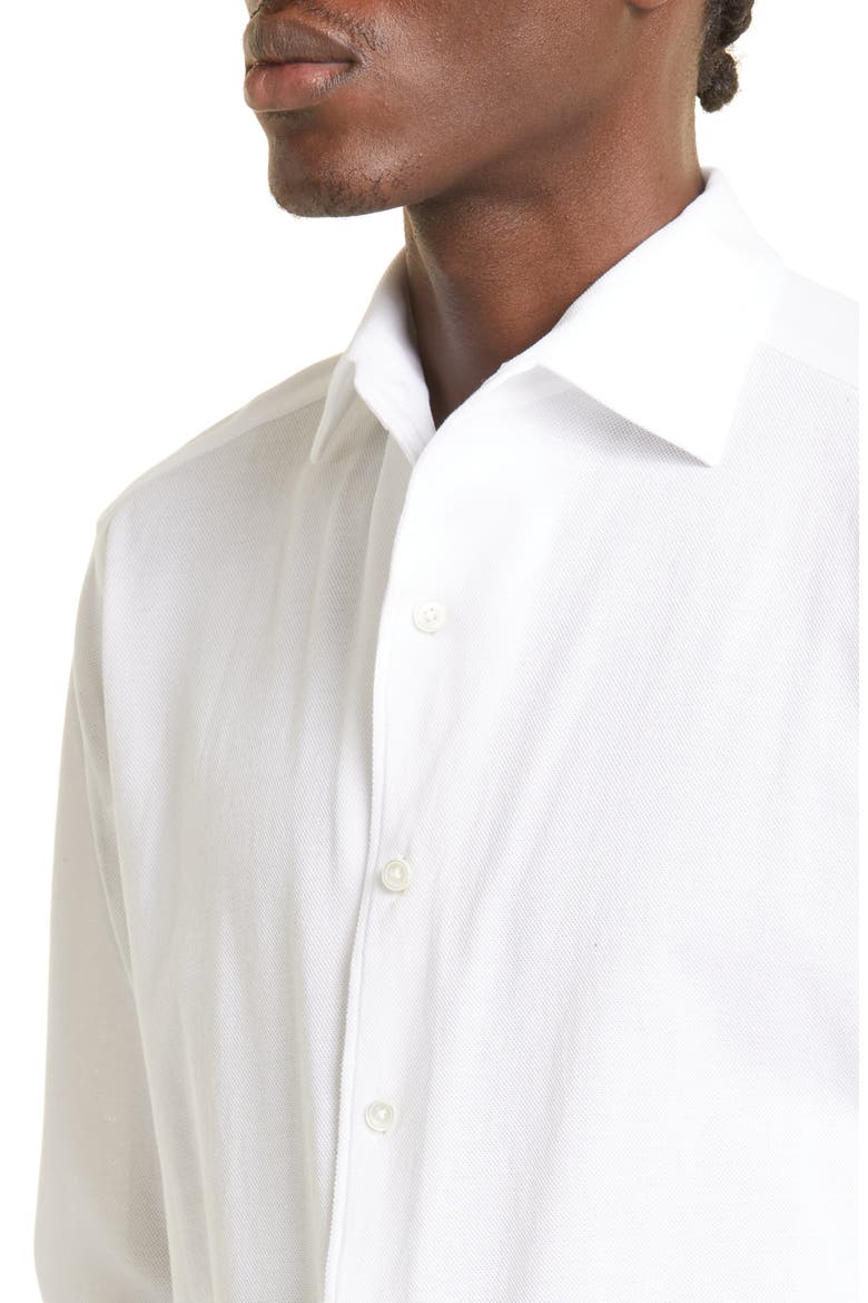 Cotton Jersey Button-Up Shirt, Alternate, color, WHITE