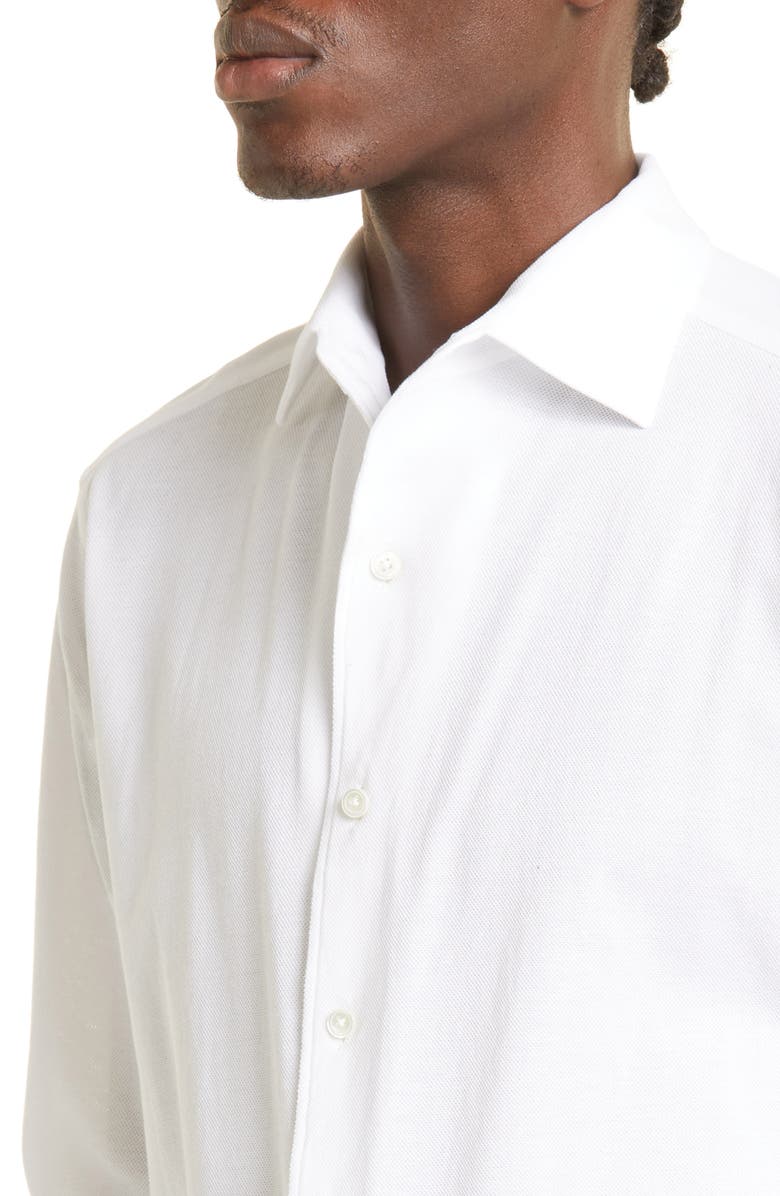 ZEGNA Cotton Jersey Button-Up Shirt, Alternate, color, 