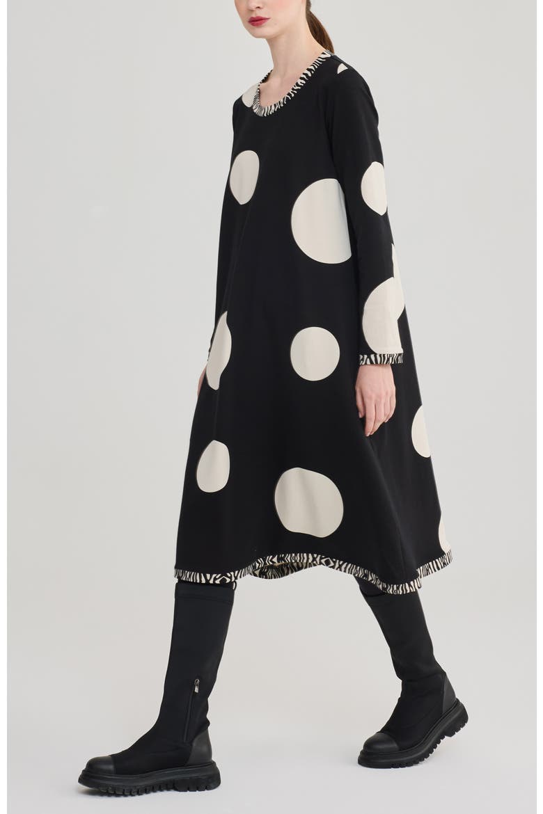 Sofia Printed Cotton Jersey Dress, Alternate, color, Polka Dots