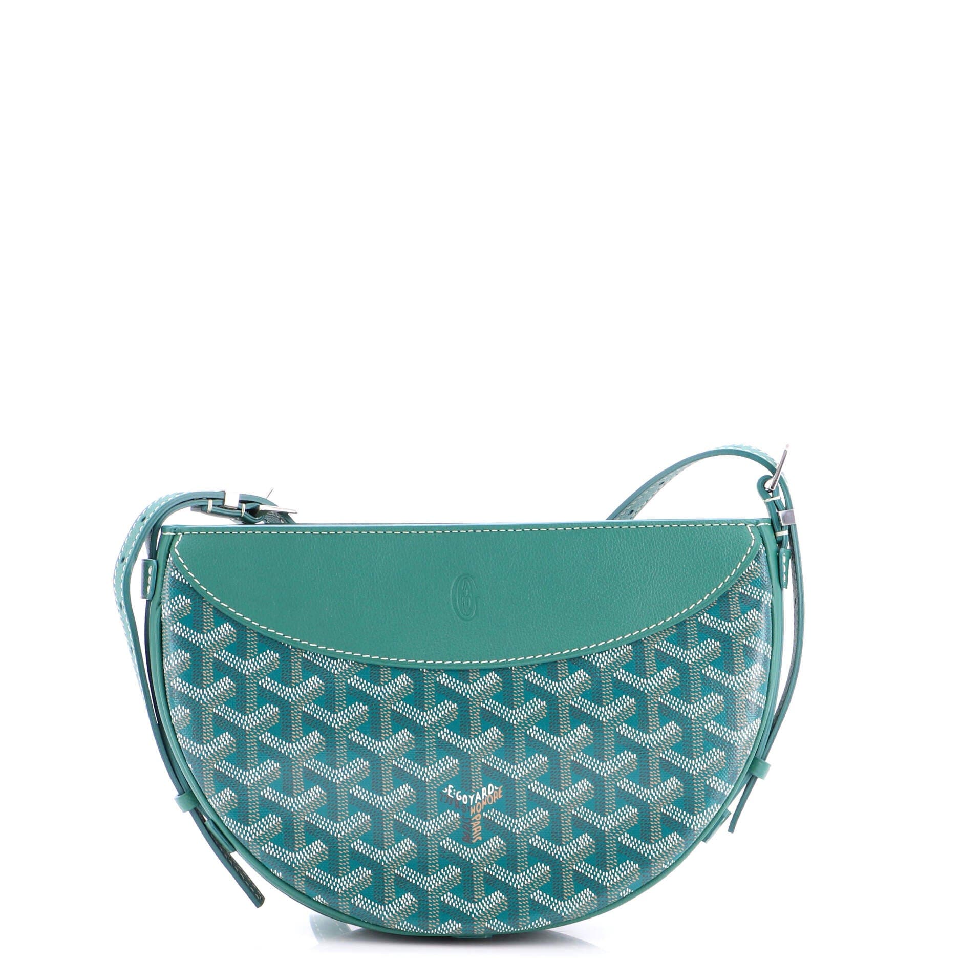 Pre-Owned Goyard Hirondelle Shoulder Bag Coated Canvas and Leather, Main, color, Green