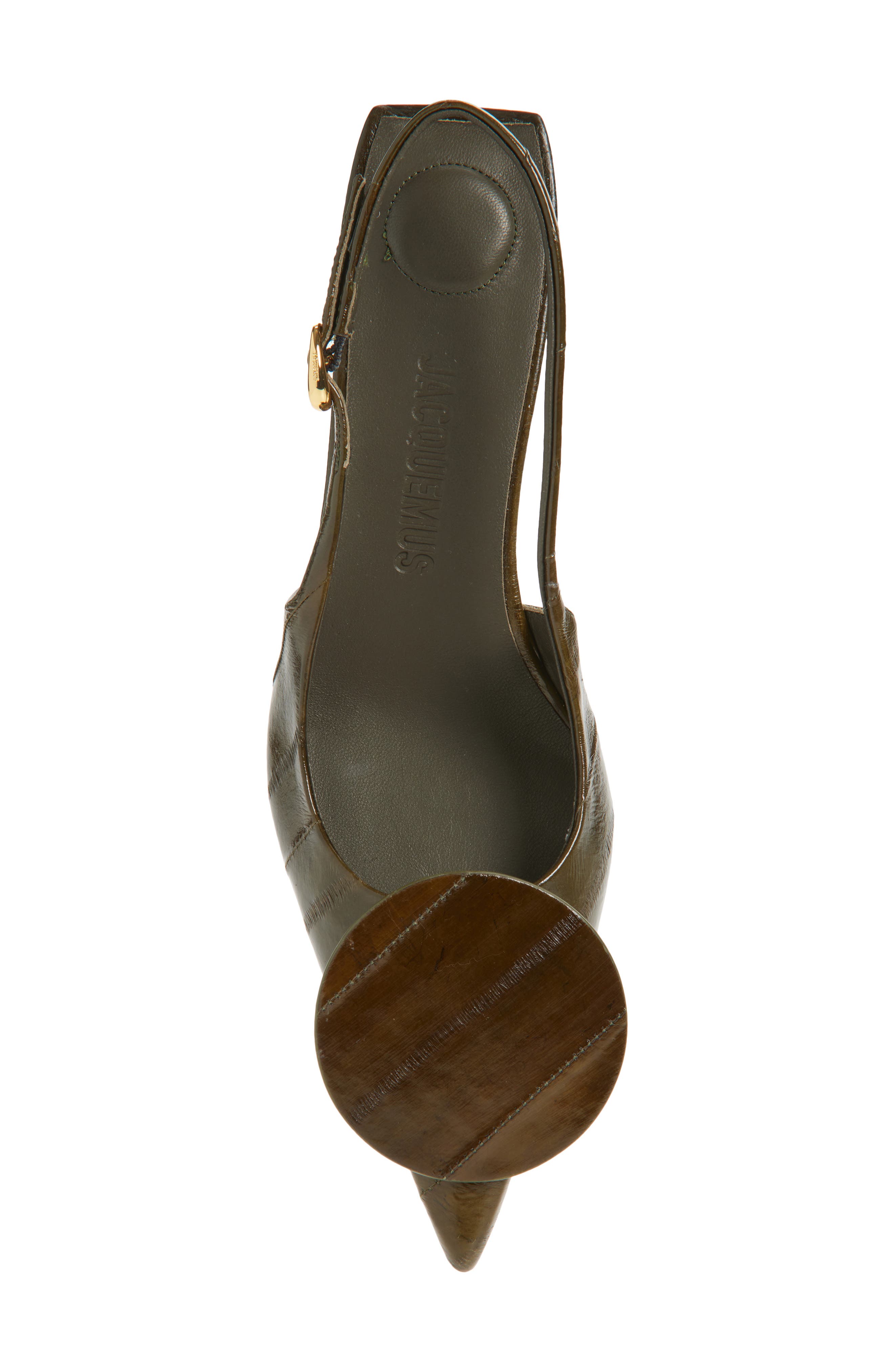 Jacquemus Les Duelo Mismatched Kitten Heel Slingback Pump, Alternate, color, Dark Khaki 580
