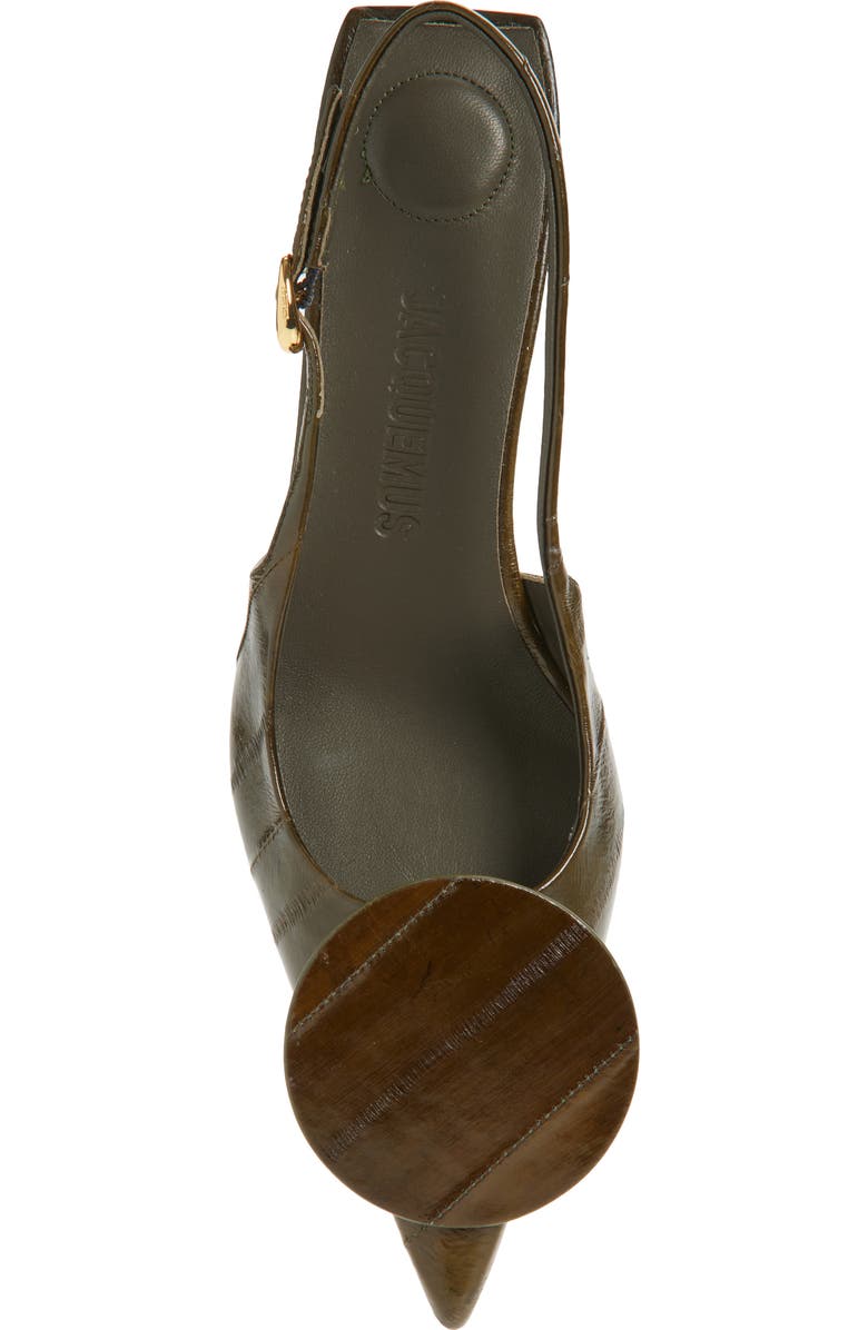 Jacquemus Les Duelo Mismatched Kitten Heel Slingback Pump, Alternate, color, Dark Khaki 580
