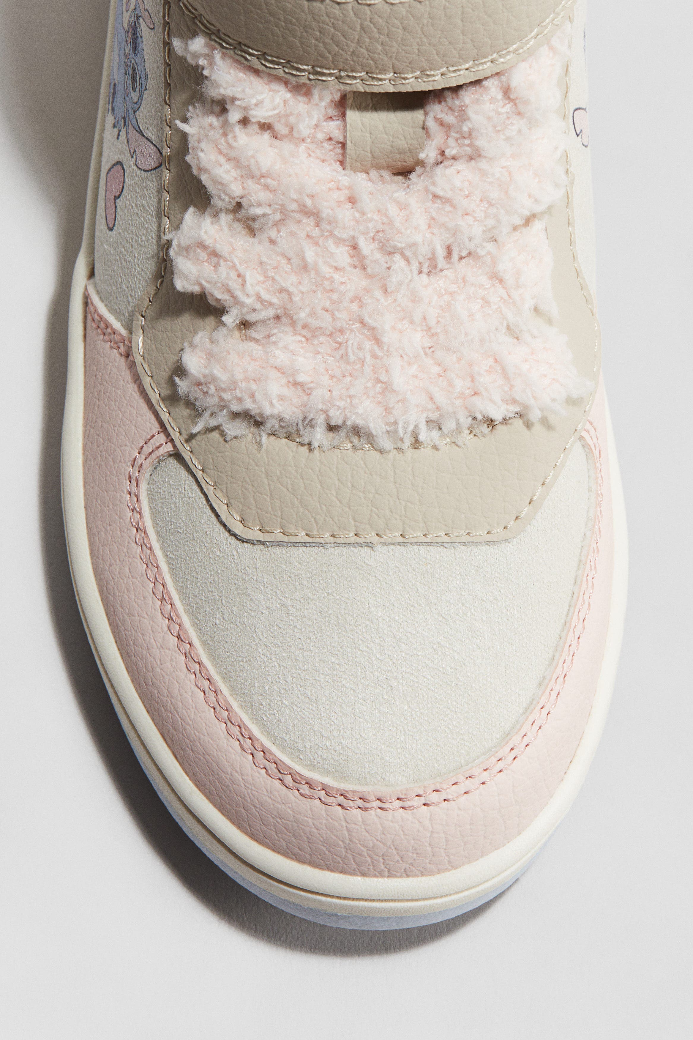 H&M Warm-lined Hi-top Trainers, Alternate, color, Beige/Lilo & Stitch
